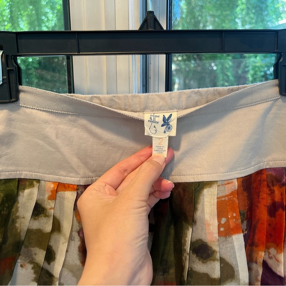 Anthropologie Water Color Silk Skirt - Picture 2 of 10